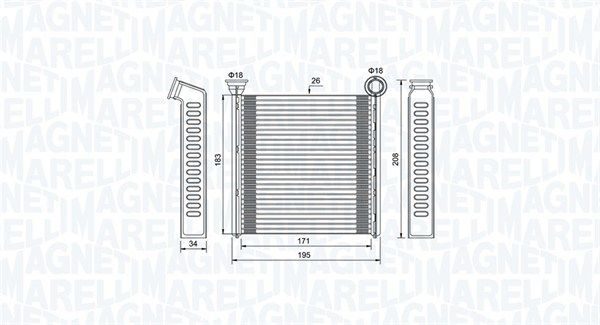 Радіатор пічки MAGNETI MARELLI 350218448000 - zapix