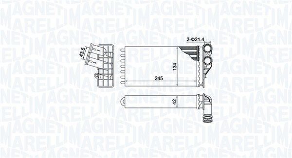 Радіатор пічки MAGNETI MARELLI 350218430000 - zapix