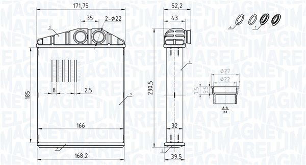 Радиатор печки MAGNETI MARELLI 350218426000