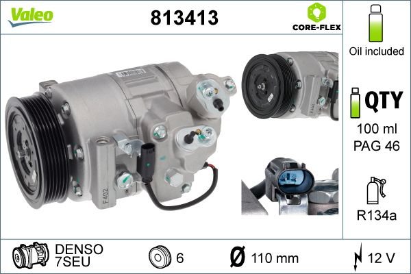 Компресор кондиціонера VALEO 813413 - zapix