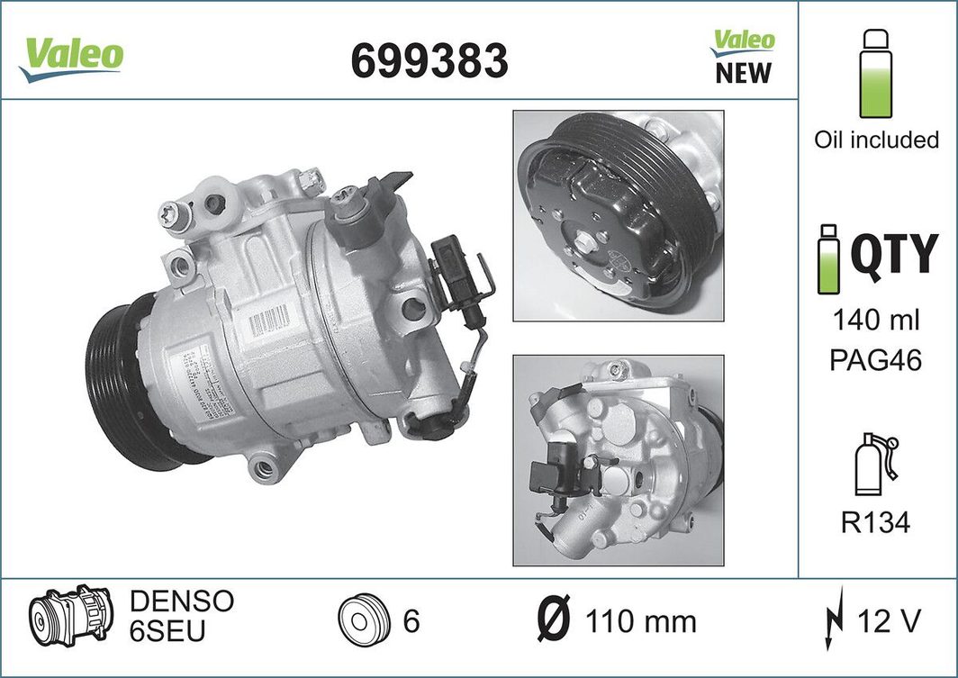 Компресор кондиціонера VALEO 699383 - zapix