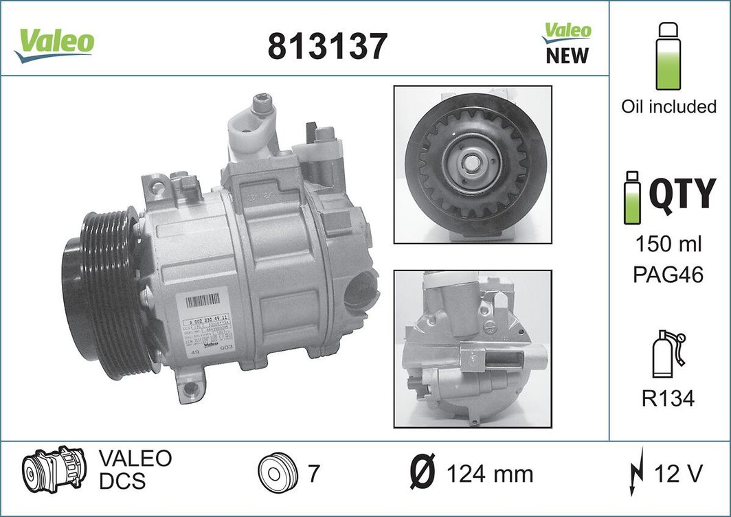 Компресор кондиціонера VALEO 813137 - zapix