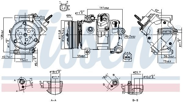 Компресор кондиціонера NISSENS 890772 - zapix