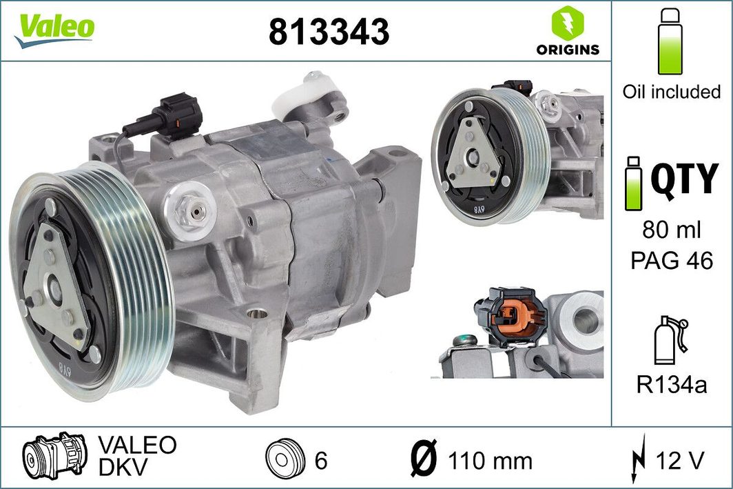 Компресор кондиціонера VALEO 813343 - zapix