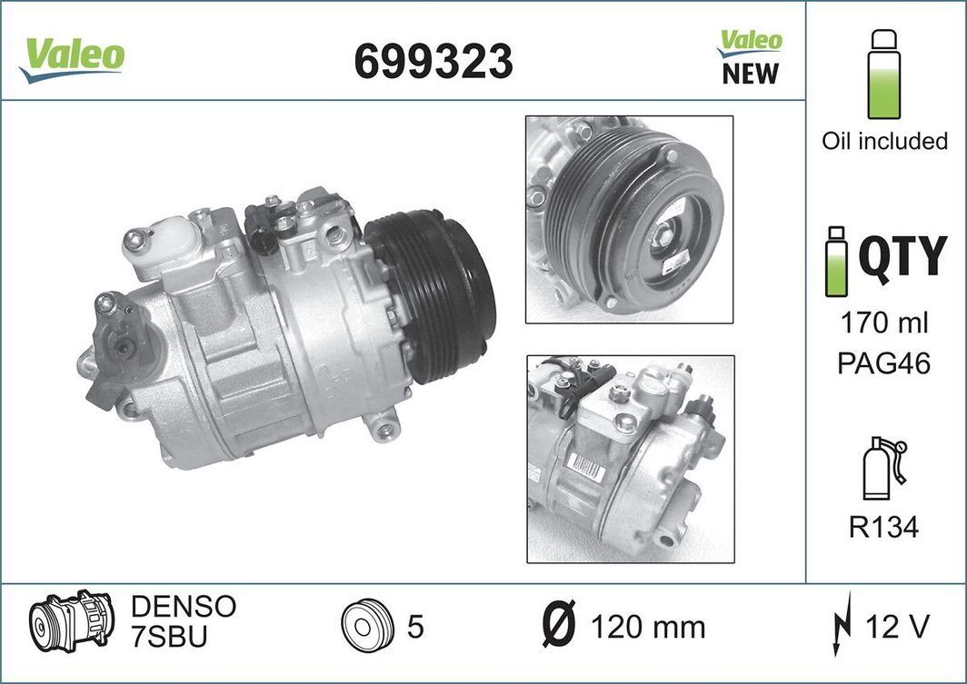 Компресор кондиціонера VALEO 699323 - zapix