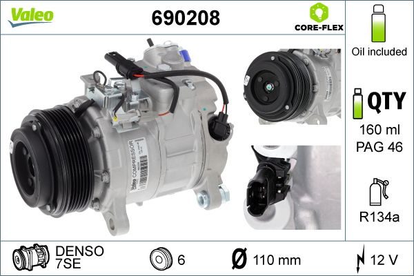 Компресор кондиціонера VALEO 690208 - zapix