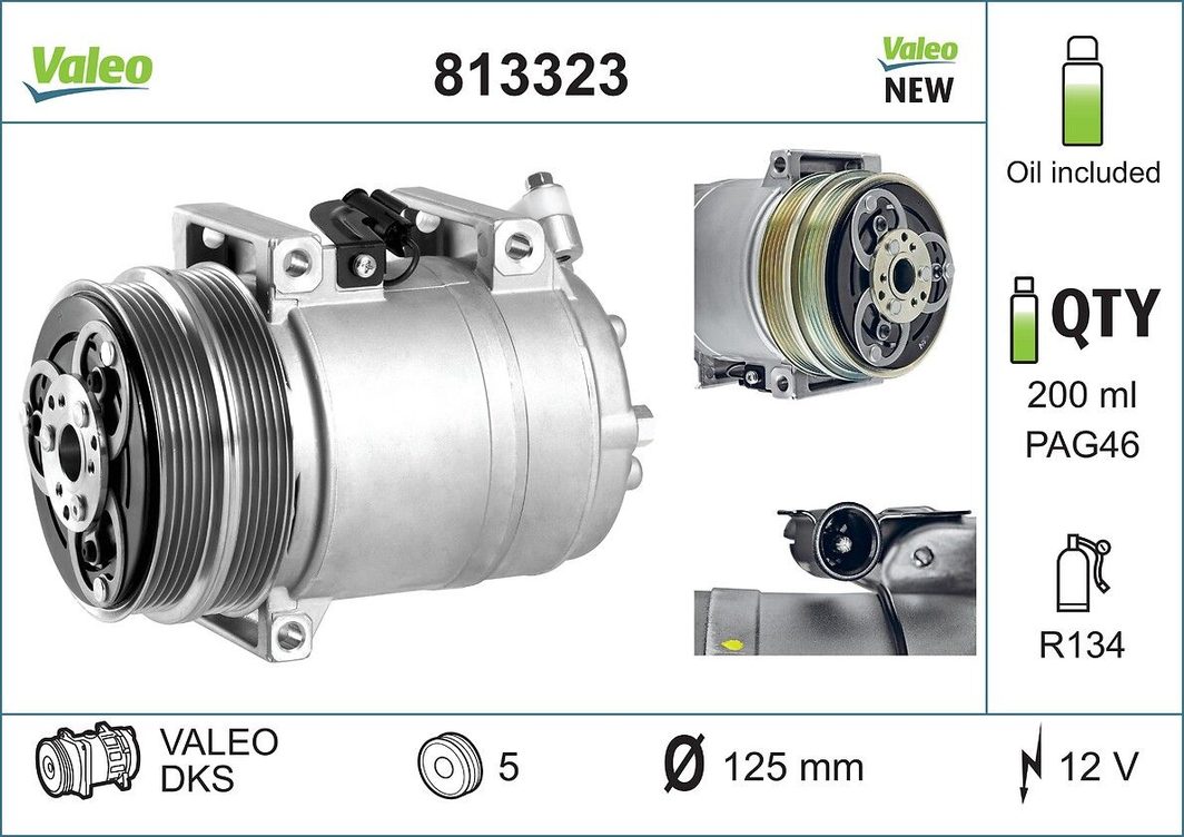 Компресор кондиціонера VALEO 813323 - zapix