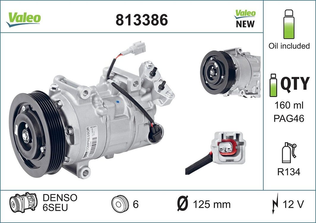 Компрессор кондиционера VALEO 813386