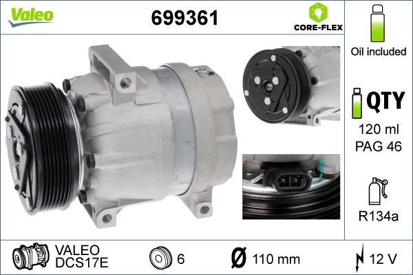 Компресор кондиціонера VALEO 699361 - zapix