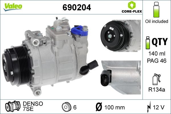 Компресор кондиціонера VALEO 690204 - zapix