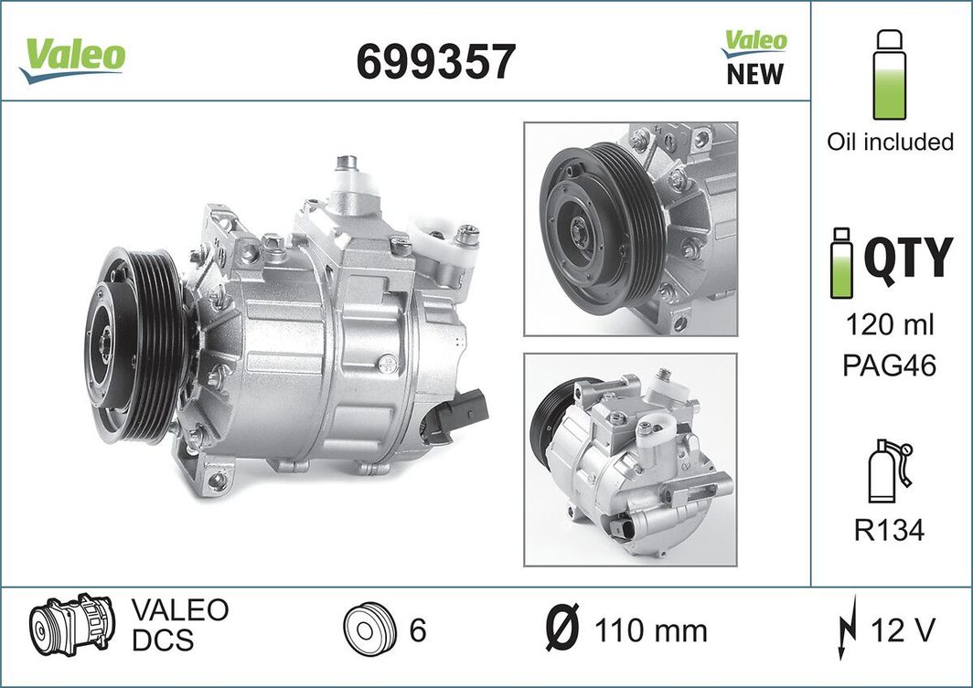 Компресор кондиціонера VALEO 699357 - zapix