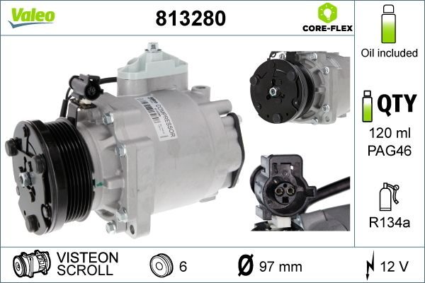 Компресор кондиціонера VALEO 813280 - zapix