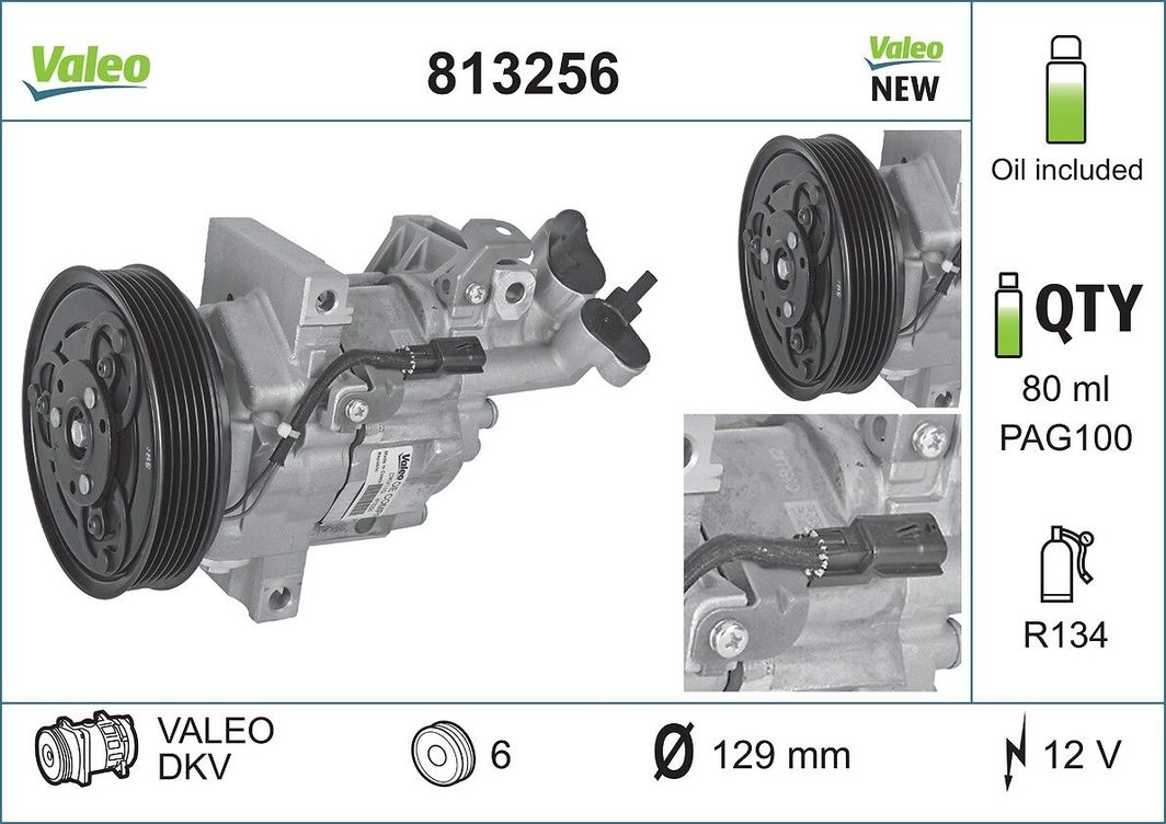 Компресор кондиціонера VALEO 813256 - zapix