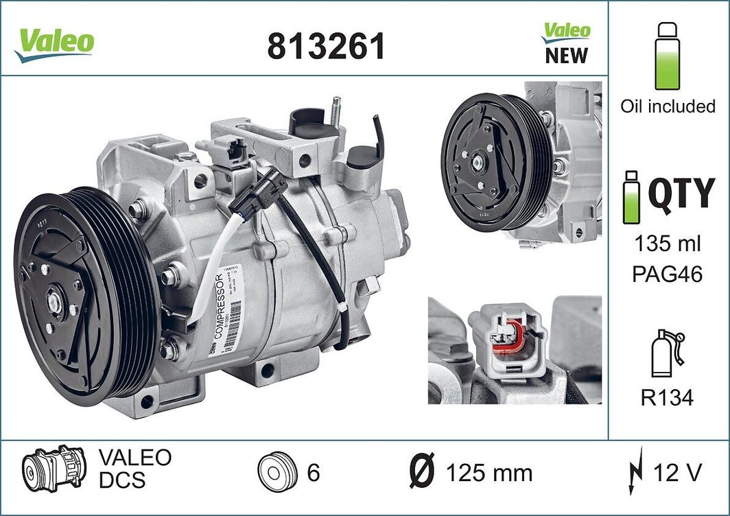 Компресор кондиціонера VALEO 813261 - zapix