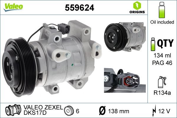 Компресор кондиціонера VALEO 559624 - zapix