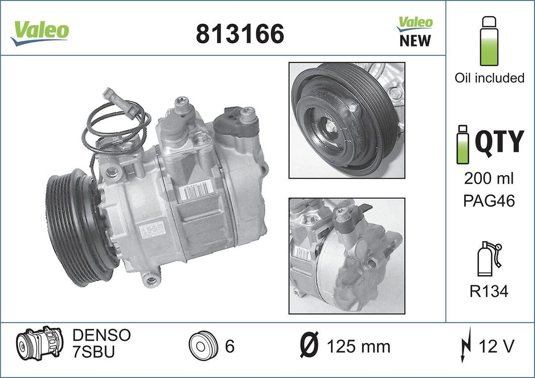 Компресор кондиціонера VALEO 813166 - zapix