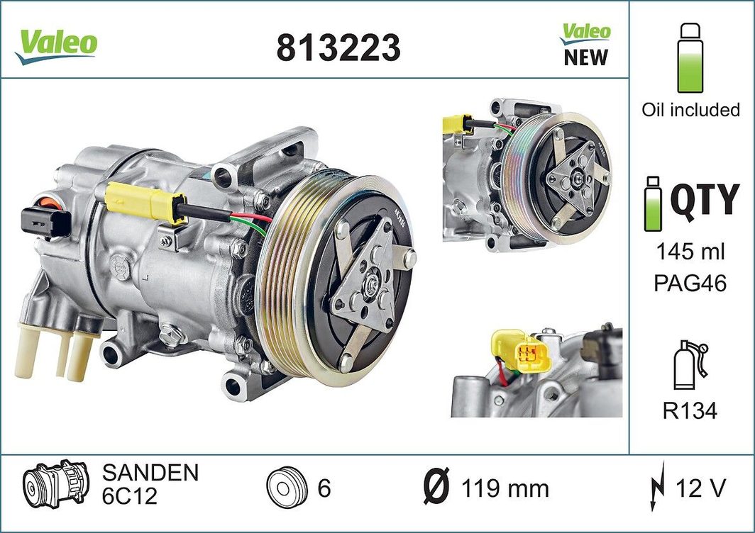 Компресор кондиціонера VALEO 813223 - zapix