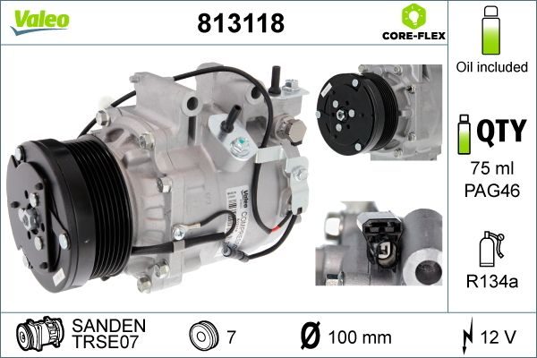 Компресор кондиціонера VALEO 813118 - zapix