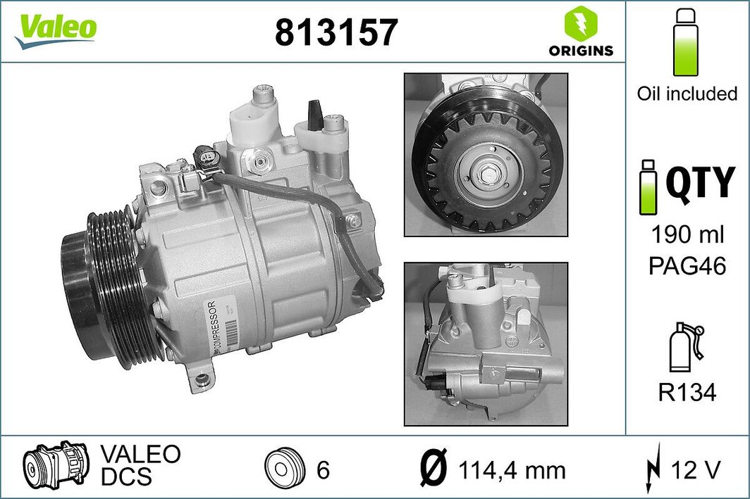 Компресор кондиціонера VALEO 813157 - zapix