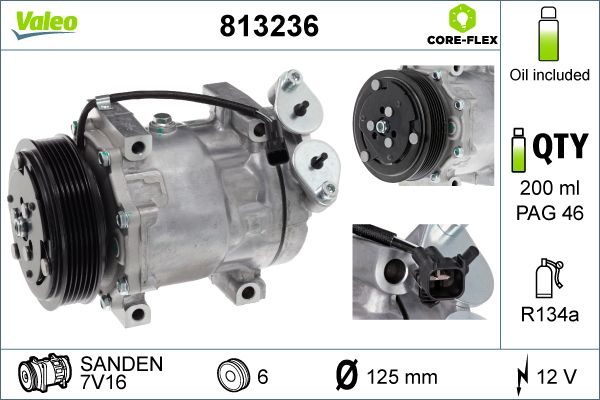 Компрессор кондиционера VALEO 813236