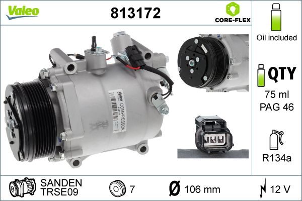 Компрессор кондиционера VALEO 813172