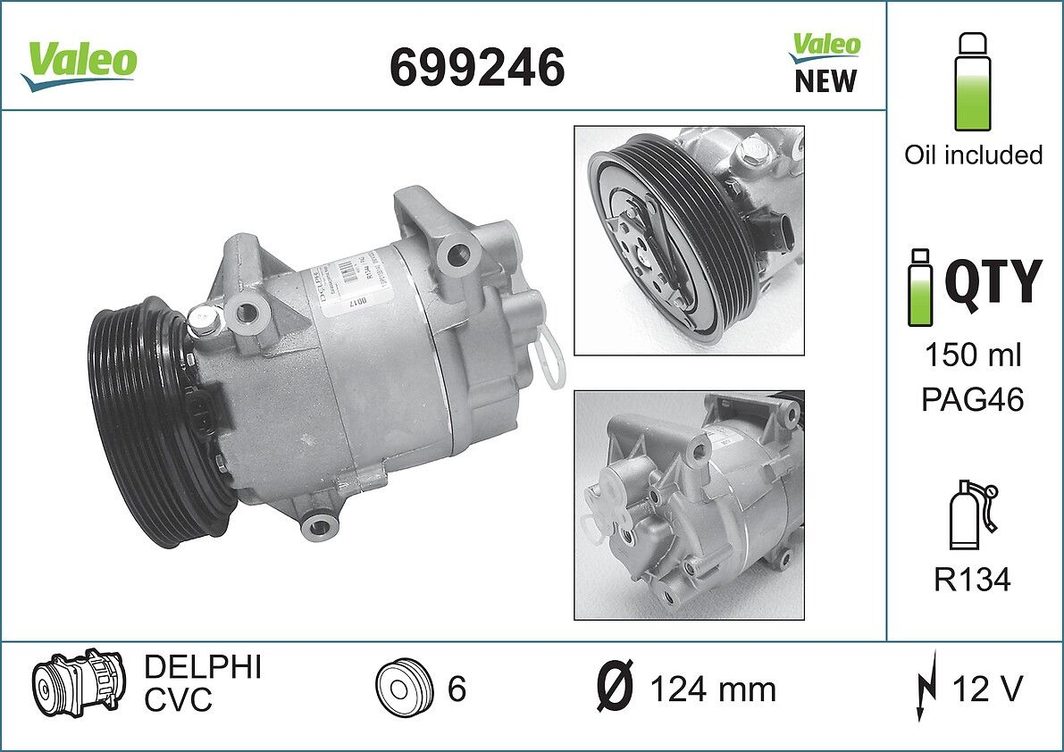 Компрессор кондиционера VALEO 699246
