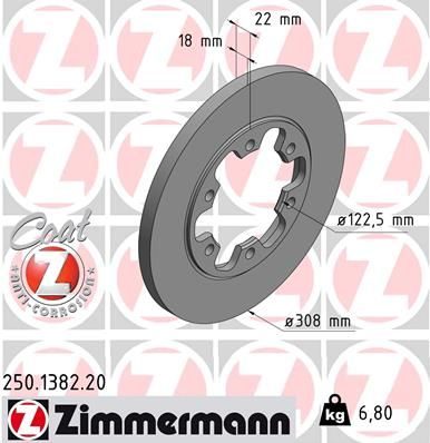 Гальмівний диск ZIMMERMANN 250138220 - zapix