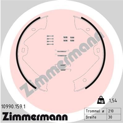 Гальмівні колодки ручника (барабанні) ZIMMERMANN 109901591 - zapix