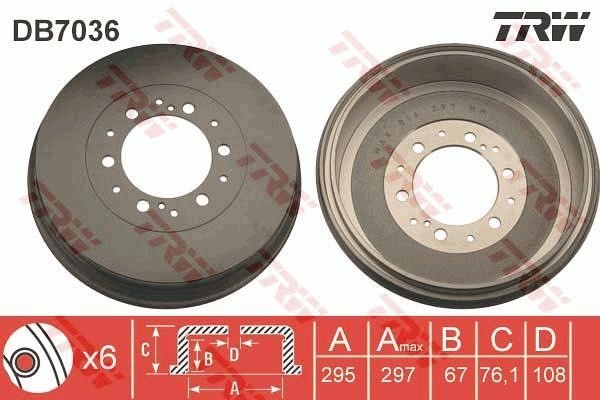 Гальмівний барабан TRW DB7036 - zapix