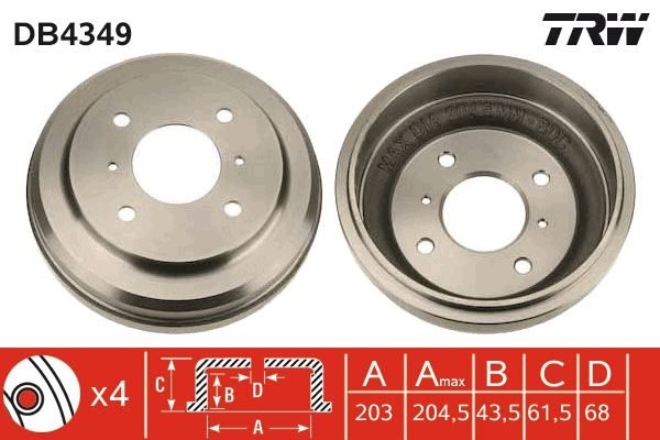Гальмівний барабан TRW DB4349 - zapix