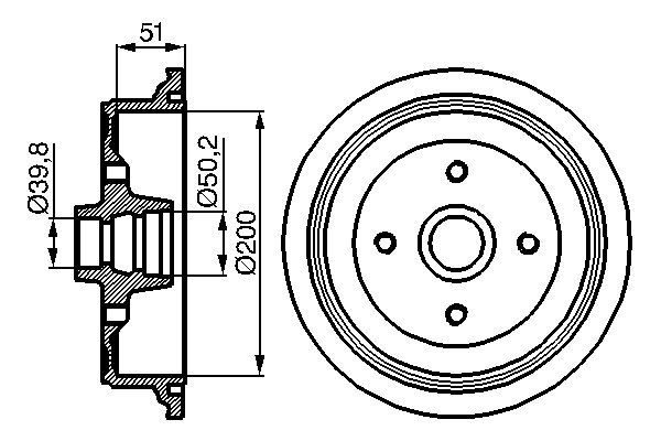 Гальмівний барабан BOSCH 0986477016 - zapix
