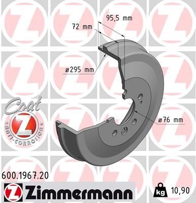 Гальмівний барабан ZIMMERMANN 600196720 - zapix