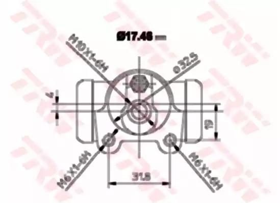 Колісний гальмівний циліндр TRW BWA129
