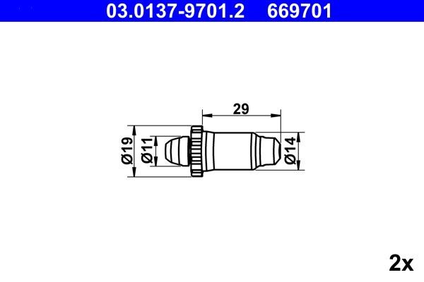 Монтажний комплект барабанних гальмівних колодок ATE 03013797012 - zapix