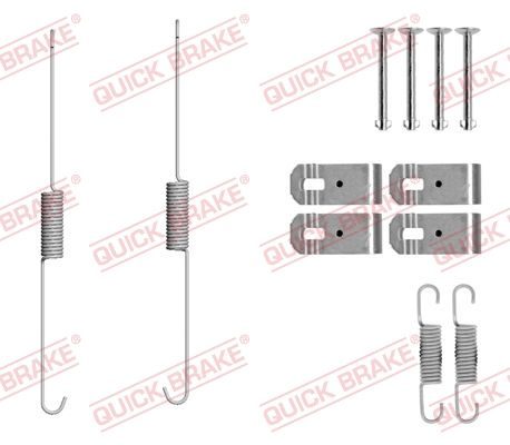 Монтажний комплект барабанних гальмівних колодок QUICK BRAKE 1050888 - zapix
