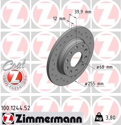 Гальмівний диск ZIMMERMANN 100124452 - zapix