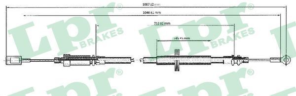 Трос ручного гальма LPR C0173B - zapix