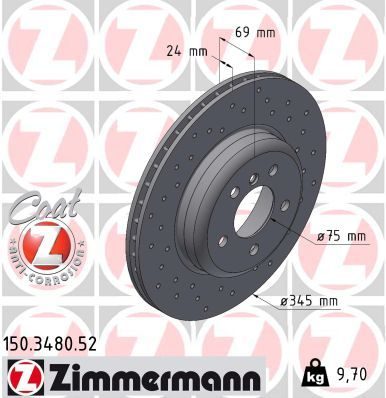 Гальмівний диск ZIMMERMANN 150348052 - zapix