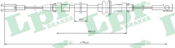 Трос ручного гальма LPR C0368B - zapix