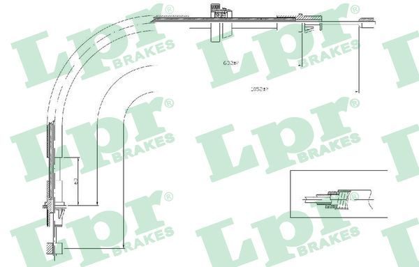 Трос ручного гальма LPR C0281B - zapix