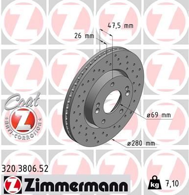Гальмівний диск ZIMMERMANN 320380652 - zapix