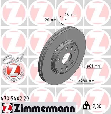 Гальмівний диск ZIMMERMANN 470540220 - zapix