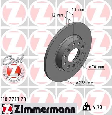 Гальмівний диск ZIMMERMANN 110221320 - zapix