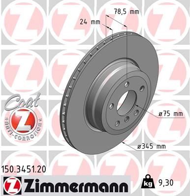 Гальмівний диск ZIMMERMANN 150345120 - zapix