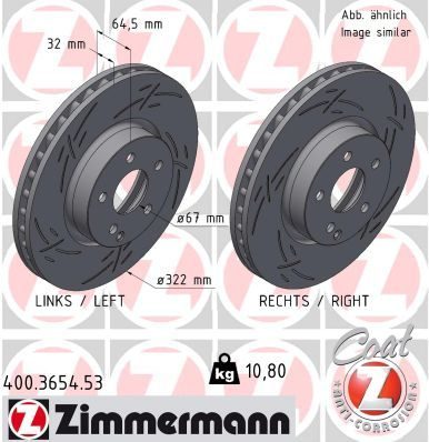 Гальмівний диск ZIMMERMANN 400365453 - zapix