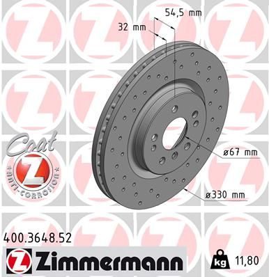 Гальмівний диск ZIMMERMANN 400364852 - zapix