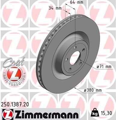 Гальмівний диск ZIMMERMANN 250138720 - zapix