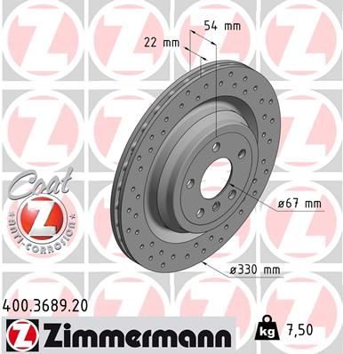 Гальмівний диск ZIMMERMANN 400368920 - zapix