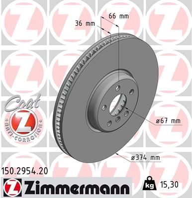Гальмівний диск ZIMMERMANN 150295420 - zapix