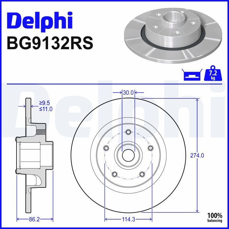 Гальмівний диск DELPHI BG9132RS - zapix